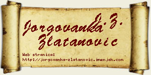 Jorgovanka Zlatanović vizit kartica